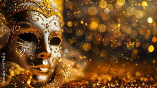 Image of elegant venetian mask over glitter background  © Jalal