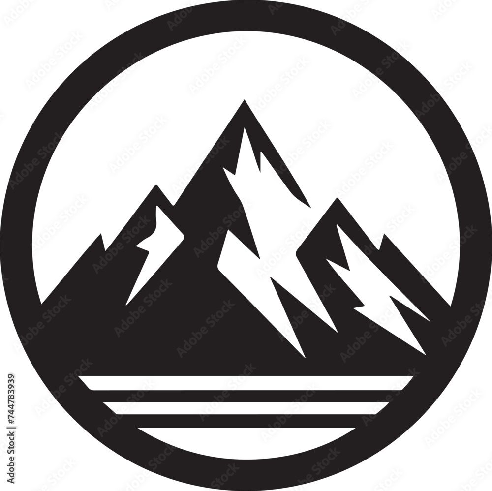Black and white illustration of mountains. Mountains rocks landscapes monochrome set of flat images with isolated views of landmarks. Vector illustration Black and white illustration of mountains. Mountains rocks landscapes monochrome set of flat images with isolated views of landmarks. Vector illustration