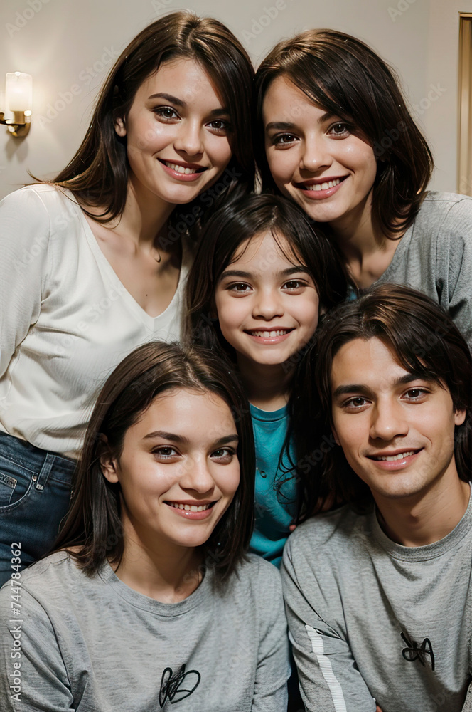 Fototapeta premium happy family smile and grandfather