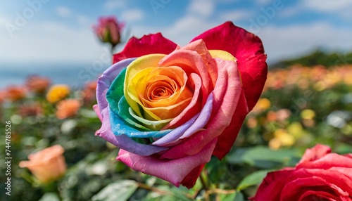 celebrate pride with this beautiful heart shaped rose featuring the colors of the lgbtqi community concept of love valentines day freedom to marry day gay wedding celebration