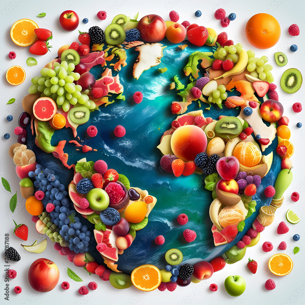 colorful fruit world