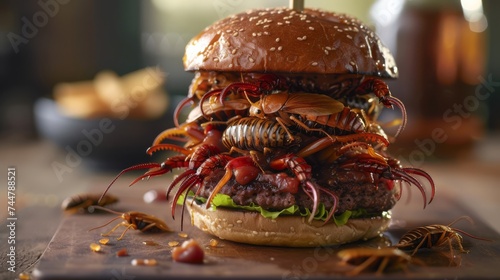 a hamburger made of insects carbs 