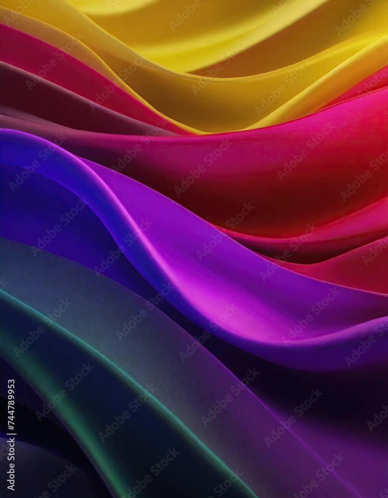 Fototapeta premium Abstract Background with 3D Wave Gradient Silk Fabric 