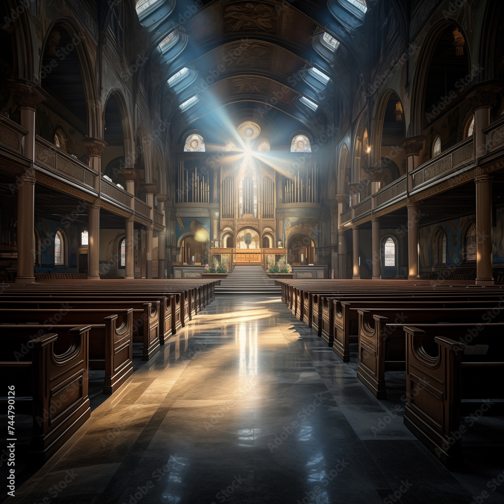 Illuminating the interior of Church