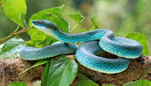 viper snake blue snake trimeresurus insularis snake photo