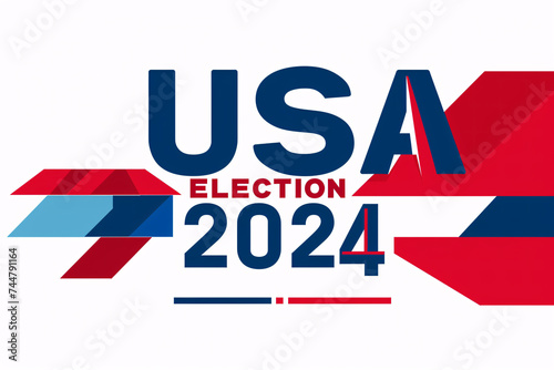 Minimalistic USA Election 2024 design with flag colors
