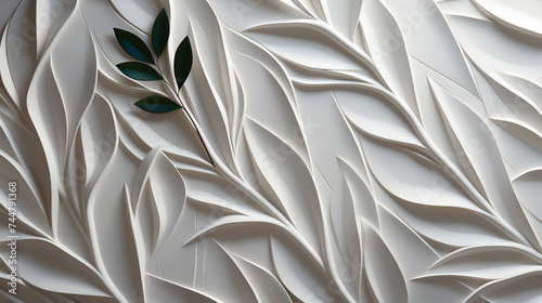 Abstract White Leaves Background