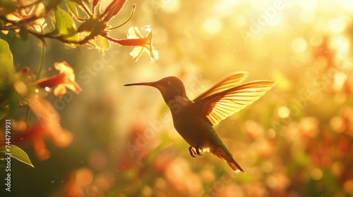 High speed photography of humming bird in action