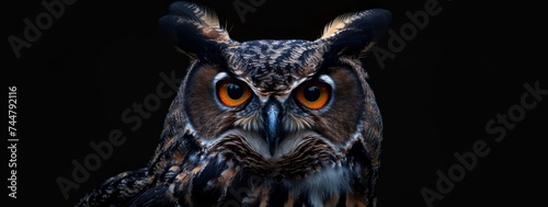 portrait of a owl in the darkness Generative AI