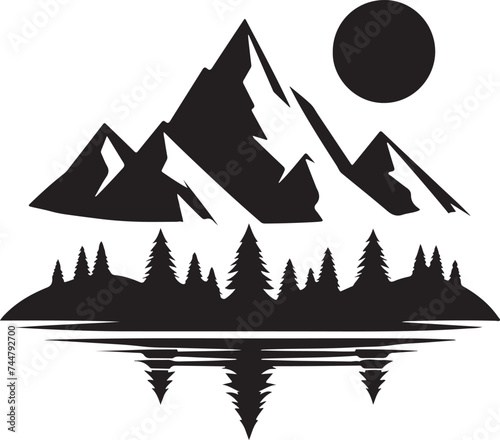 Mountains silhouette symbol icon design beautiful vector image
