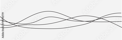 Thin line wavy abstract vector background.
