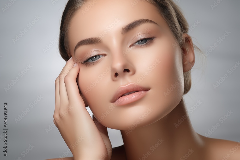 Woman with healthy facial skin Woman with healthy facial skin