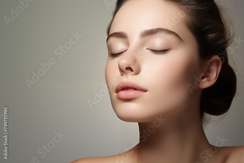 Woman with healthy facial skin
