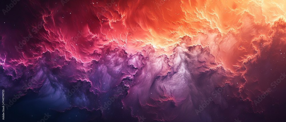 Colorful Wallpaper With Clouds and Stars - obrazy, fototapety, plakaty 