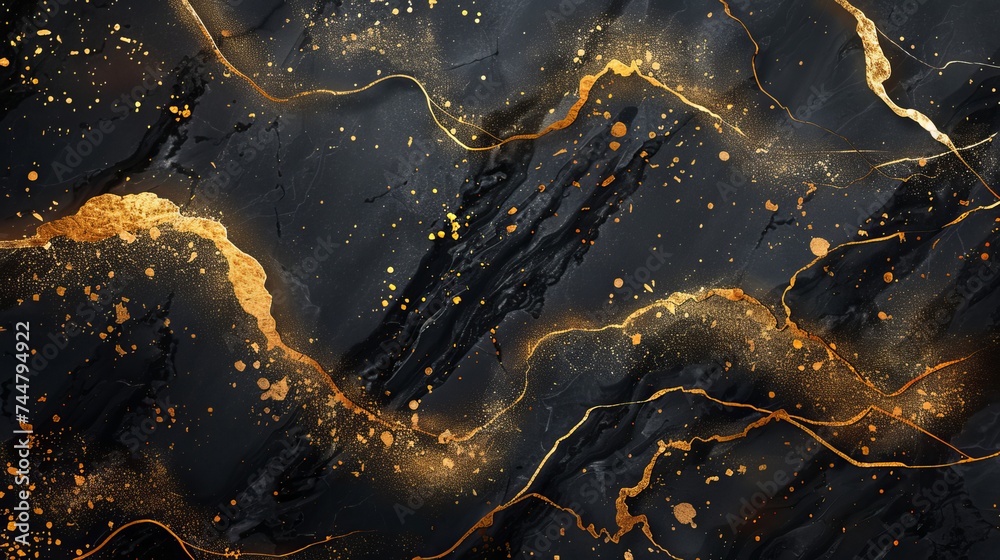 Vector illustration of a marble backdrop with a golden texture in high resolution