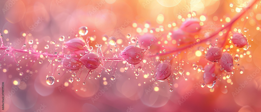 Pink Flower With Water Droplets Pink Flower With Water Droplets