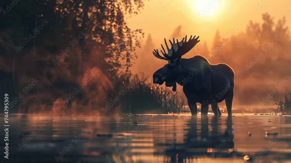 Moose possess a serene majesty that makes them incredibly lovely. - obrazy, fototapety, plakaty 
