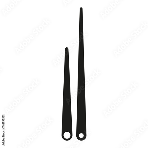 Black Clock Hands, Isolated On White Background. Vector Illustration