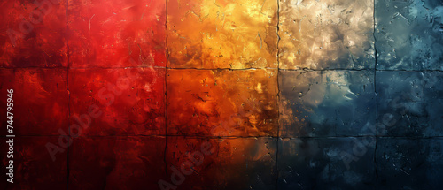 Abstract Painting With Red, Yellow, and Blue Background