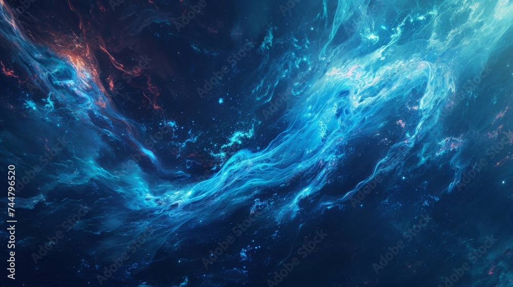 Abstract fractal illustration for creative design looks like galaxies in deep space - obrazy, fototapety, plakaty 