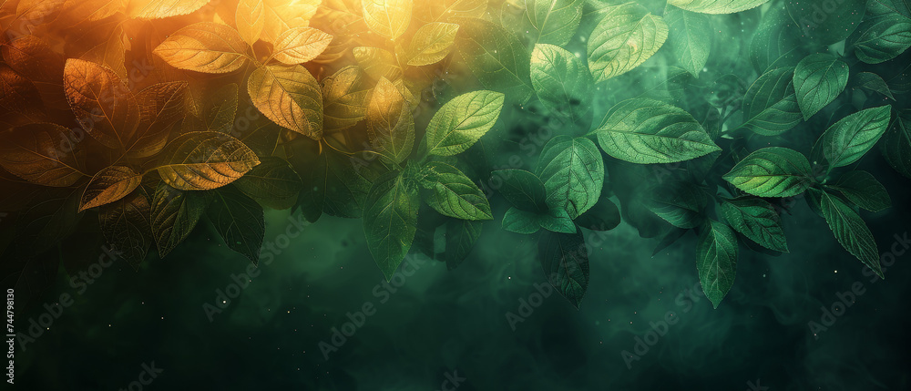 Close Up of Leaves on a Tree - obrazy, fototapety, plakaty 