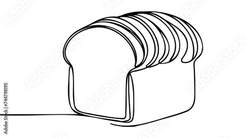 Loaf of bread one line art. Continuous one line drawing of bread