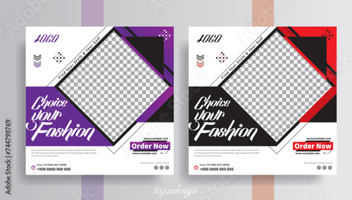 Fashionable Social media design for the promotion of your business. Editable fashion sale advertisement design, Commercial uses template. Choose your fashion.