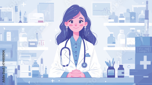 Doctor and Nurse Medical banner background vector for design