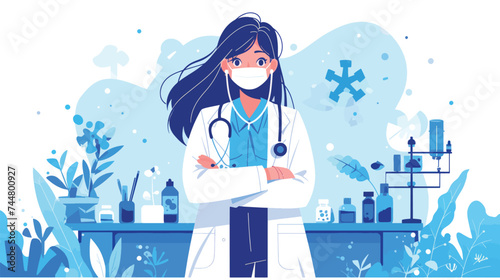 Doctor and Nurse Medical banner background vector for design
