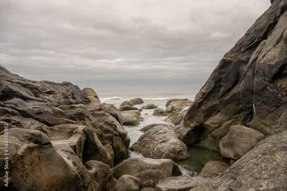 Low Tide Laps The Smaller Rocks Along Kalaloch Beach