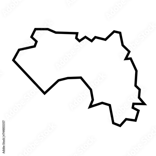 Guinea country thick black outline silhouette. Simplified map. Vector icon isolated on white background.