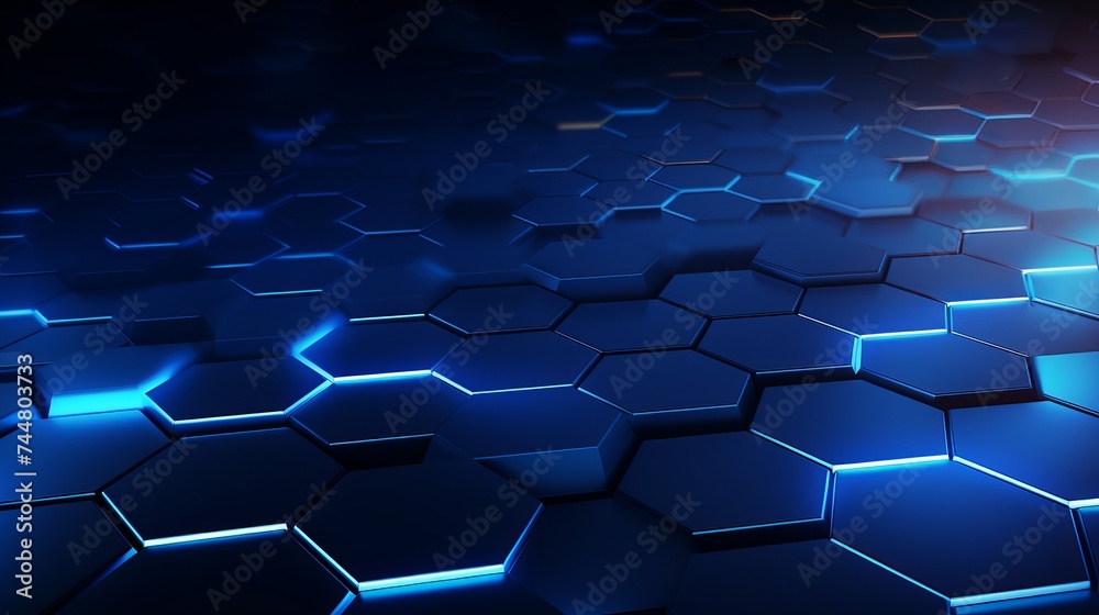 Abstract blue technology hexagonal background Abstract blue technology hexagonal background