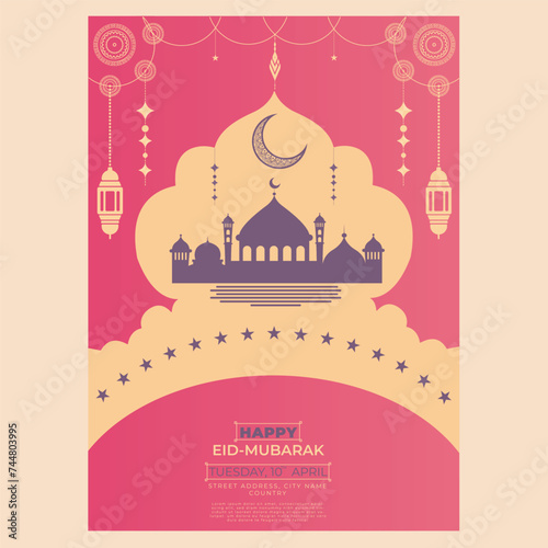 Eid Mubarak Vector Design: Festive Greetings in Stunning Illustration | SEO-Friendly