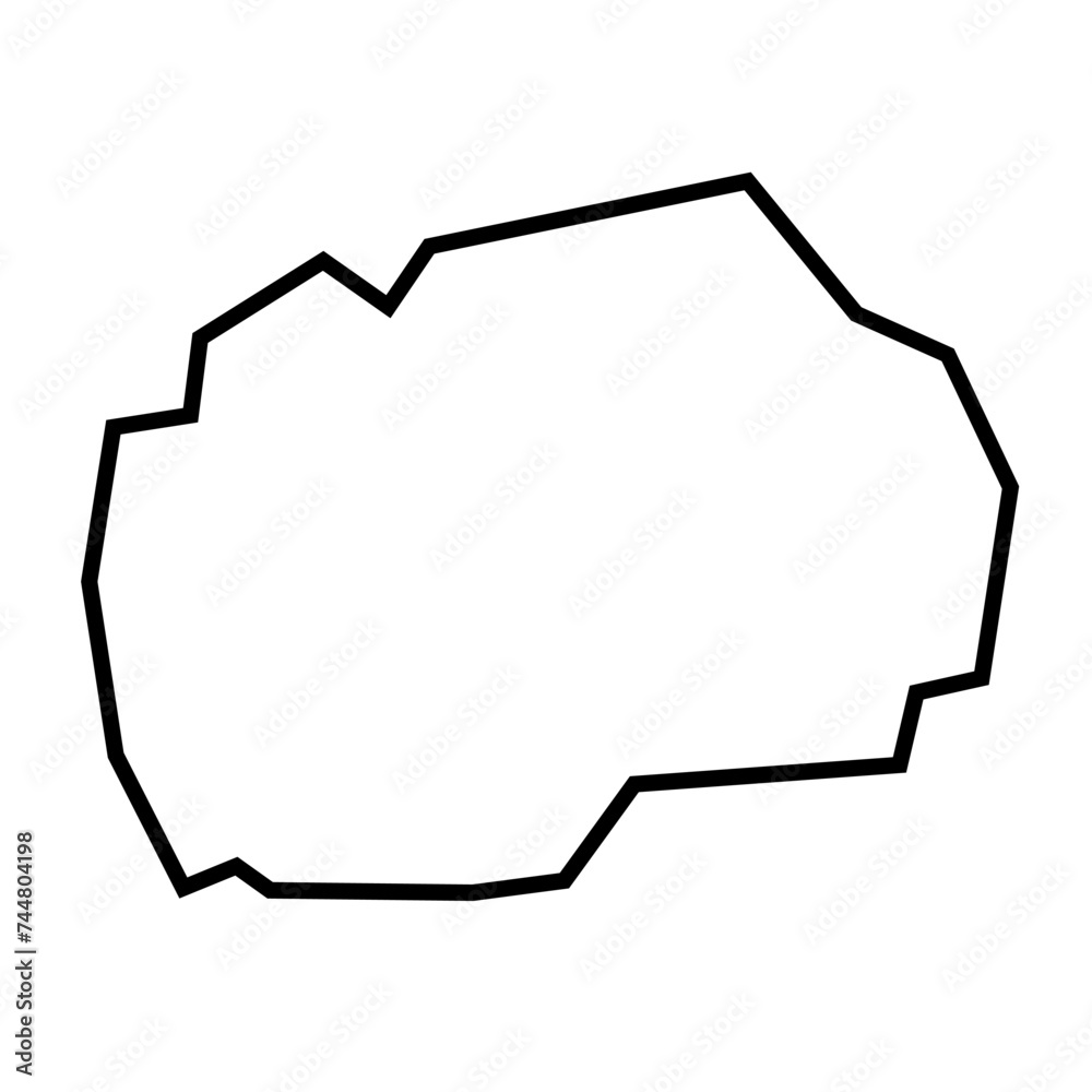 North Macedonia country thick black outline silhouette. Simplified map. Vector icon isolated on white background. North Macedonia country thick black outline silhouette. Simplified map. Vector icon isolated on white background.