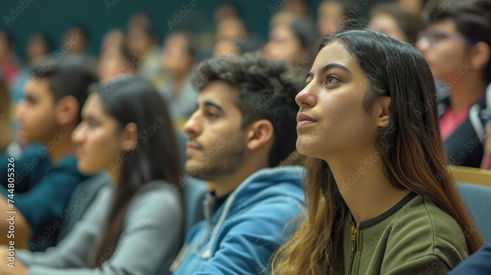 Attentive University Students Engaged in a Lecture Attentive University Students Engaged in a Lecture