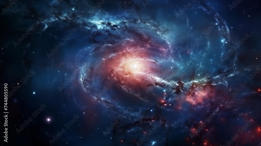 Awesome spiral galaxy many light years far from the Earth.