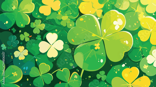 Lucky Beer 4 Leaf Clover Banner Background Vector Art for Design