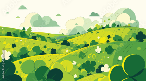 Lucky Beer 4 Leaf Clover Banner Background Vector Art for Design