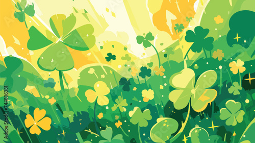 Lucky Beer 4 Leaf Clover Banner Background Vector Art for Design