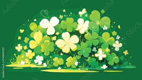 Lucky Beer 4 Leaf Clover Banner Background Vector Art for Design