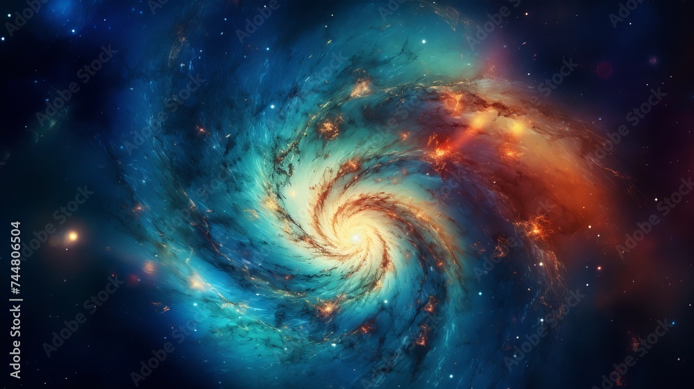 Beautiful spiral galaxy in deep space with star field background Beautiful spiral galaxy in deep space with star field background
