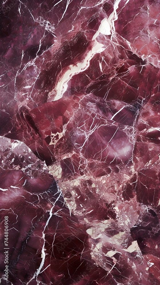 Luxury Marble Texture in burgundy Colors. Panoramic Template for a Smartphone Cover or Wallpaper