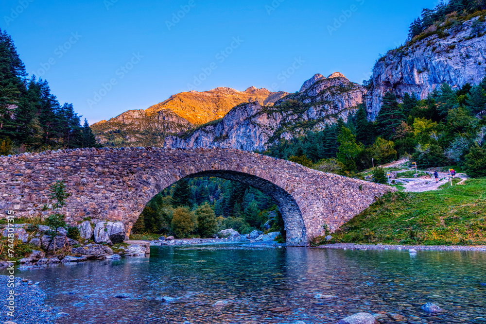 Romanesque bridge of Bujaruelo, Ordesa and Monte Perdido National Park, Huesca, Spain