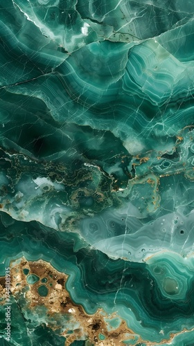 Luxury Marble Texture in emerald Colors. Panoramic Template for a Smartphone Cover or Wallpaper