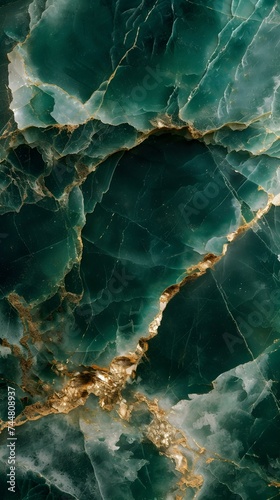 Luxury Marble Texture in emerald Colors. Panoramic Template for a Smartphone Cover or Wallpaper