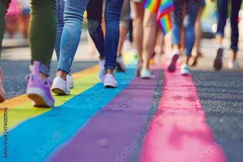 LGBTQ Pride anticipation. Rainbow flexibility colorful freedom of thought diversity Flag. Gradient motley colored resilience LGBT rights parade festival old lavender diverse gender illustration photo