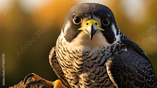 Peregrine Falcon looking to the right
