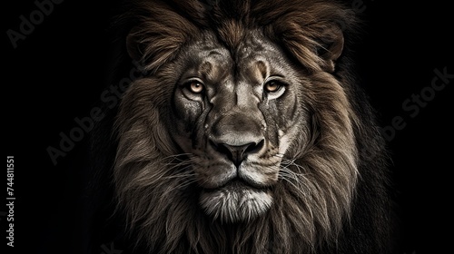 Portrait of beautiful African lionin black and white © Elchin Abilov