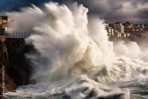 Big stormy wave splash. Porto, Portugal © Olivia