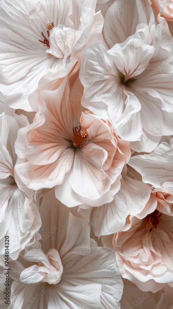 A close up of a bunch of white flowers